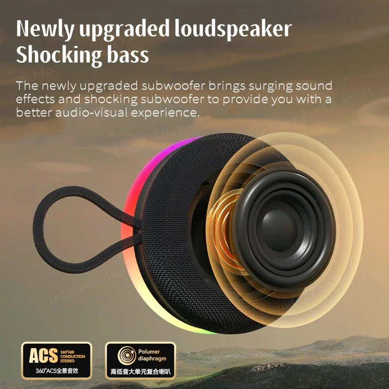 New Portable Magnetic Speakers Small Subwoofer Heavy Bass RGB Colorful Lighting Effect Ultra-thin Mini Bluetooth Sound Box