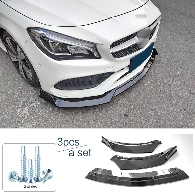 Front Bumper Splitter for Benz W117 CLA200 CLA-Class 2016 - 2020 Lip Diffuser Carbon Surface Spoiler Skirt Body Kit