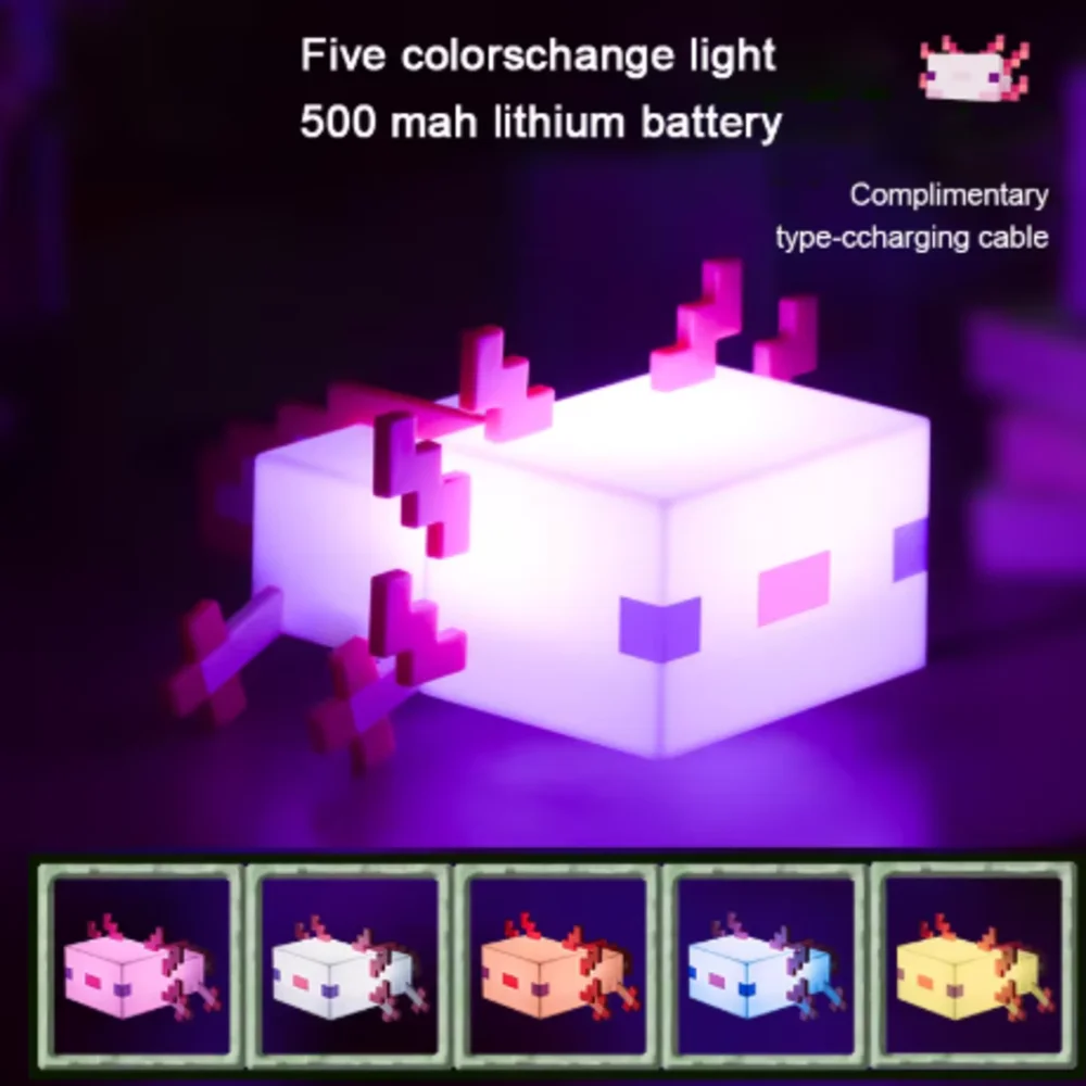 5 Color MC Game Salamander Atmosphere Lamp, Toy Light for Gaming Desk & Night Stand, Cute Children's Gift