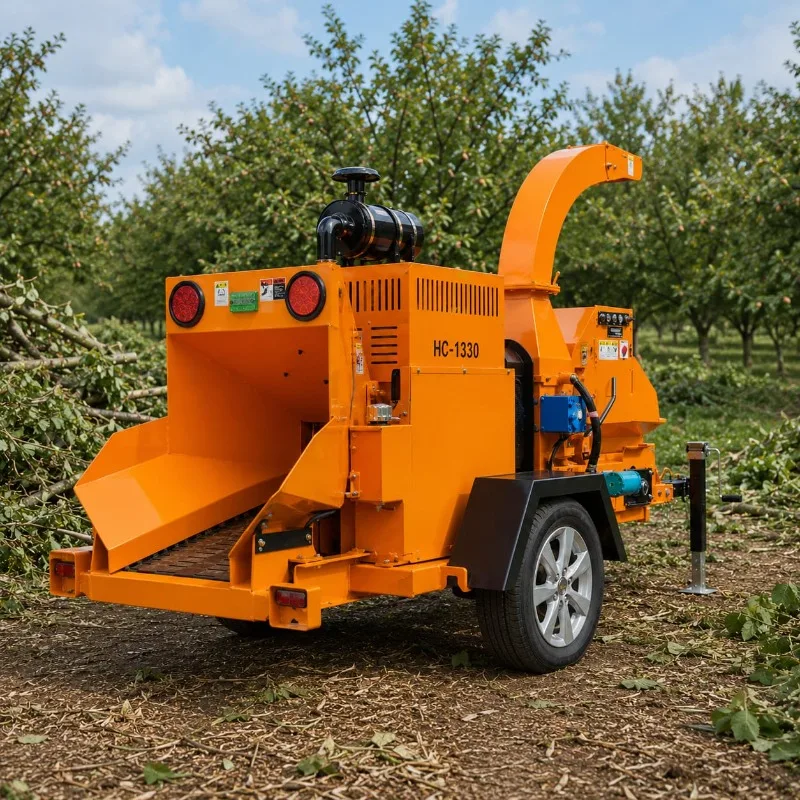 Wood Chipper Customized Mobile Diesel Powered Heavy Duty For Garden Leaf Branch Compost Making