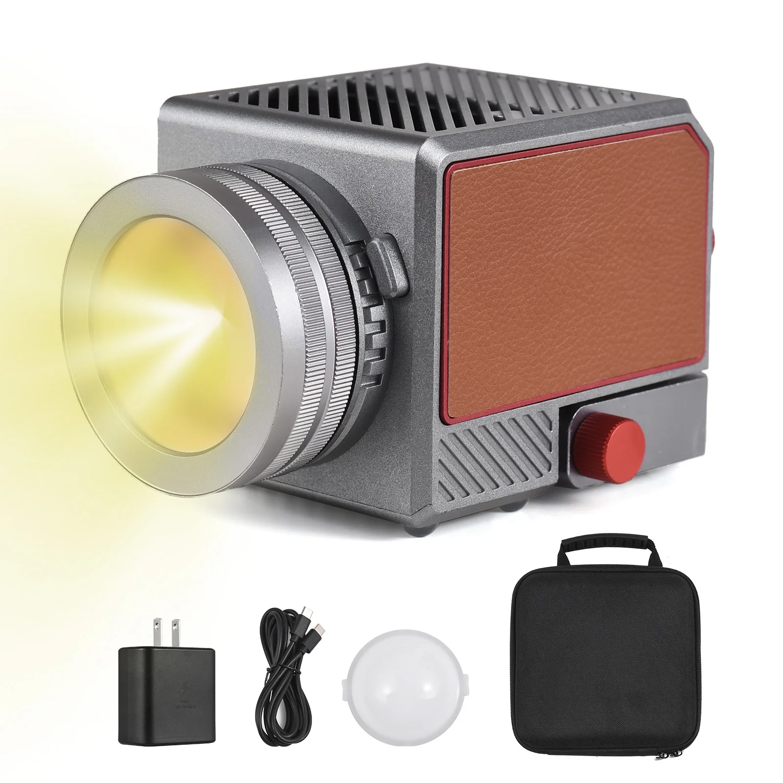 

Portable LED Video Light 60W 2800K-6800K Dimmable 9 Scene Lighting Modes Built-in Battery Type-C Fast Charging for Vlog Live
