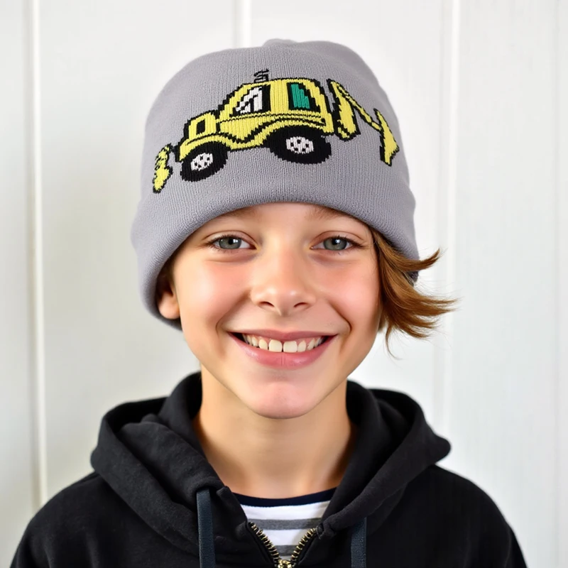 طفل قبعة صغيرة الشتاء عادية متماسكة الدافئة بيني القبعات حفارة الأطفال في الهواء الطلق الاطفال قبعات الخريف الفتيان الرياضة القبعات الدافئة #1