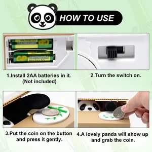 صندوق مستودع إلكتروني محوسب الباندا للأطفال ، لعبة لطيفة ، بنك العملات المعدنية ، الإبداعي ، وعاء الادخار ، هدايا عيد الميلاد أعلى 10 مبيعات رقمية لبنوك الخنزير - رقم 8