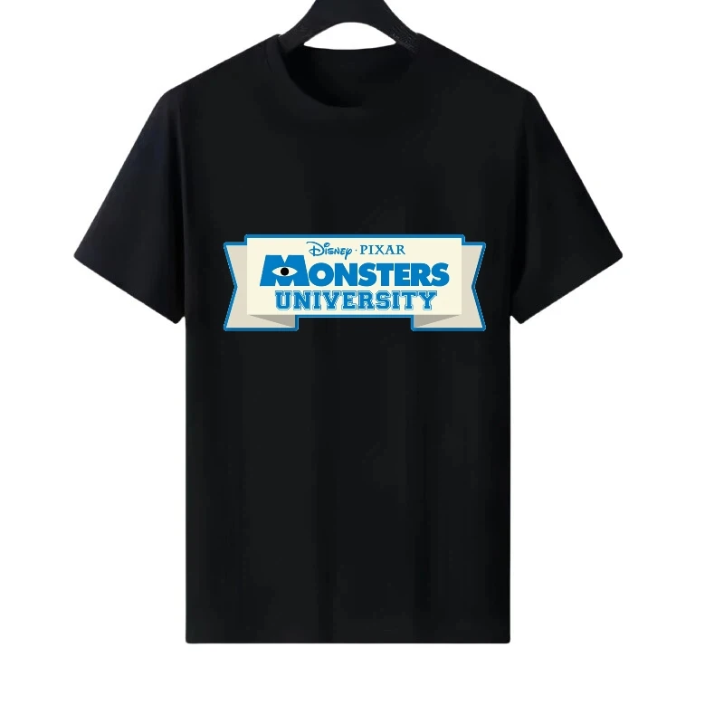 

Disney Monsters,lnc. Pattern Woman Fashion Parent-child Clothing Loose Top Ladies Cheap Short Sleeves T-Shirt Men Sweatshirts