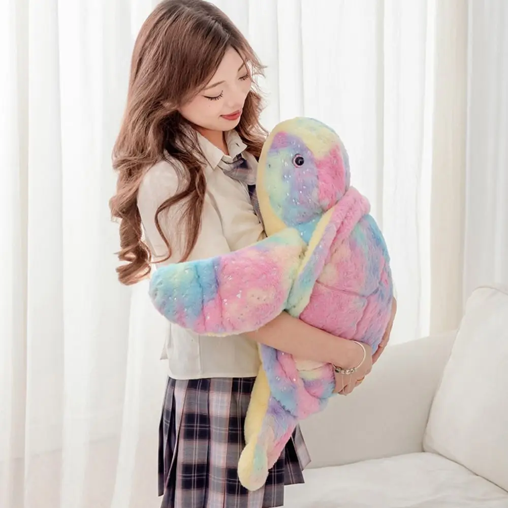 

Мягкая игрушка-подушка Морская черепаха с градиентными цветами, пушистая, разноцветная, в виде морского животного