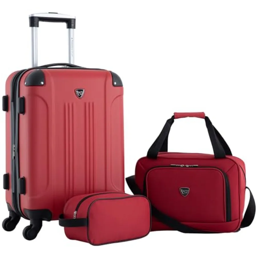 

Комплект из 3 предметов: чемоданы Travelers Club Chicago Hardside Expandable Spinner, красные, с прочным жестким корпусом и плавным ходом колес