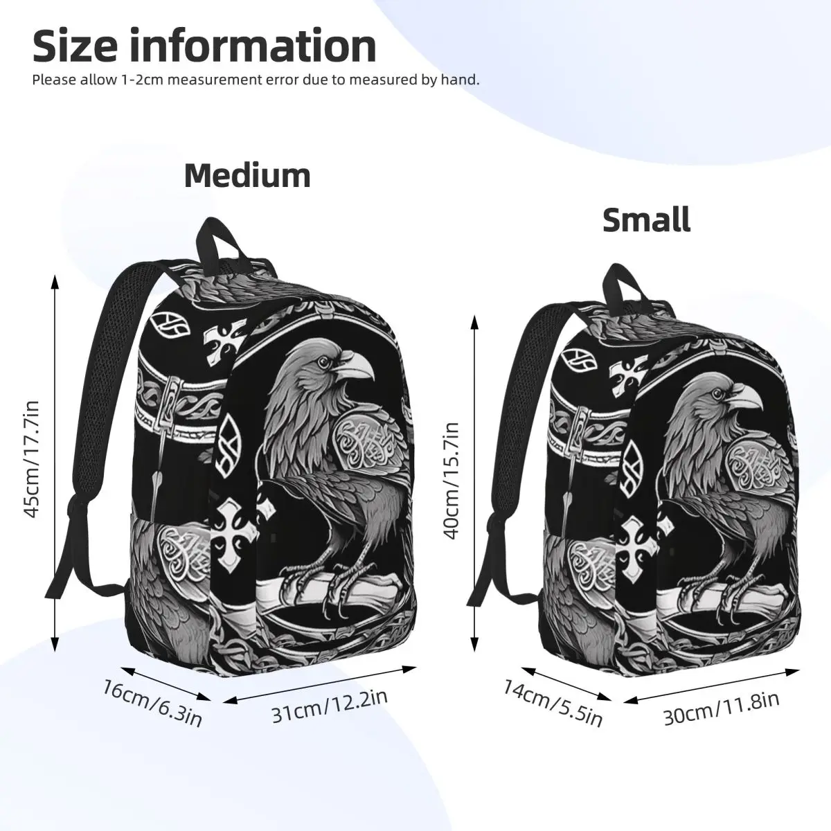Yggdrasil Raven Backpack Daypack Large Capacity Kids BookBag School Bag Shoulder Bags for Boys Girls