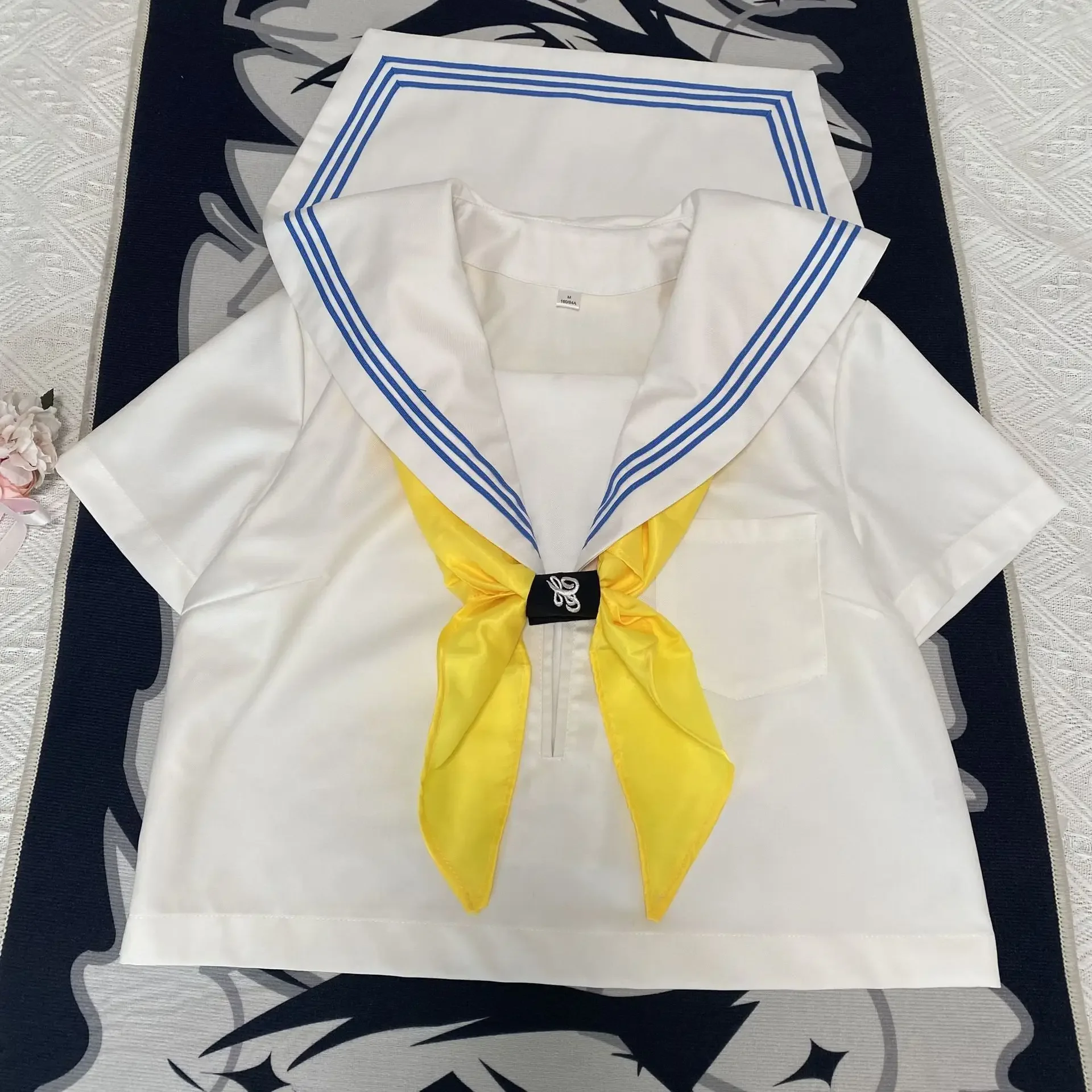Basic JK Blau Dreizeilige weiße Matrosenanzüge Japanische Schuluniformen für Mädchen Sets Faltenrock Fuku Anime Cos Kostüme Damen