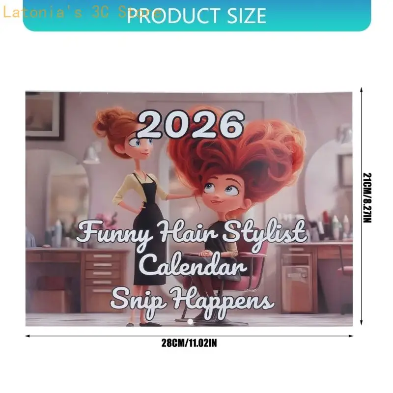 2026 Humorvoller Salonkalender, Doppelspulenbindung, Wandkalender, Monatsplaner, Geschenk für Beauty-Enthusiasten – Detail 6