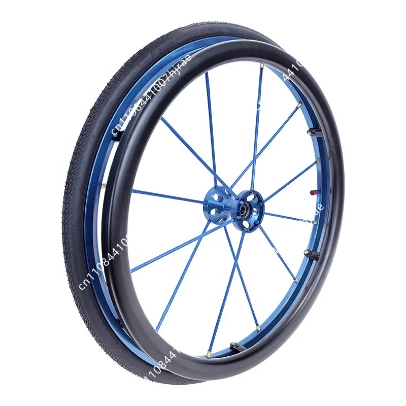 24X1 blue wheels, aluminum spokes, ergonomic wheelchair accessories