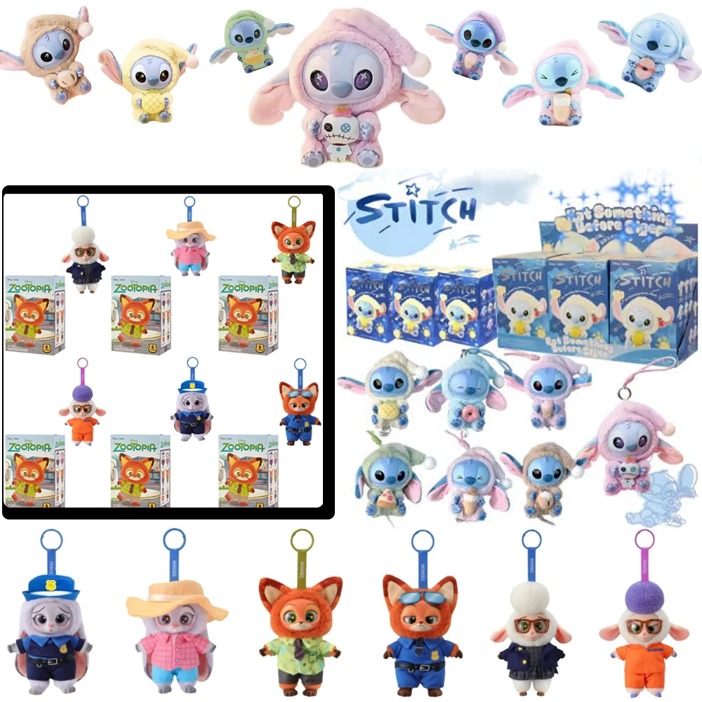 

Виниловые плюшевые слепые коробки Miniso Crazy Animal City, слепая коробка Kawaii, виниловые подвески серии «Eat Something Before Sleep»