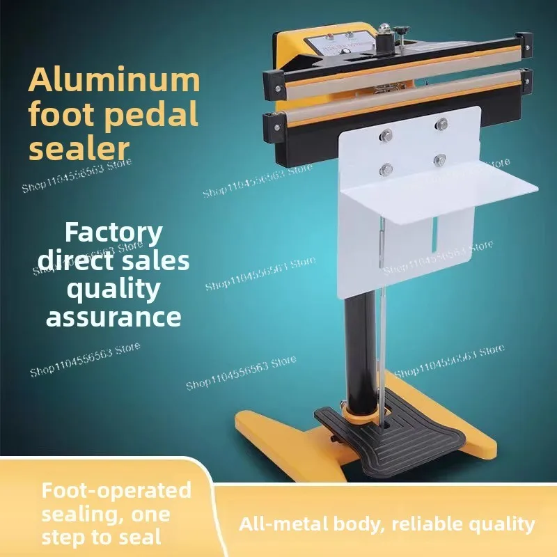 Foot Operated Vertical Bag Sealing Machine with Aluminum Frame, for PE Film Shrink Wrap and Tea Rice Packaging