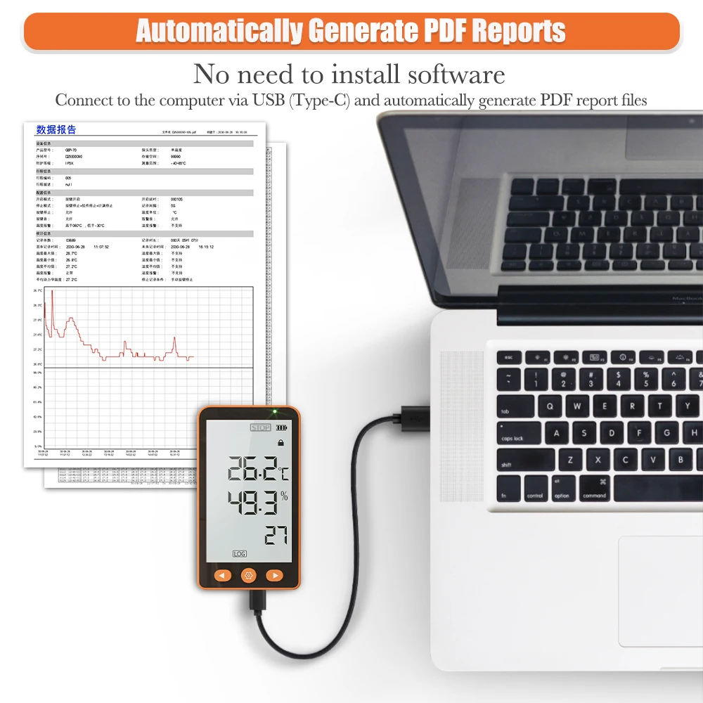 AIKESI GSP-80S Plug and Play Inteligentny czujnik temperatury z oprogramowaniem do monitorowania temperatury
