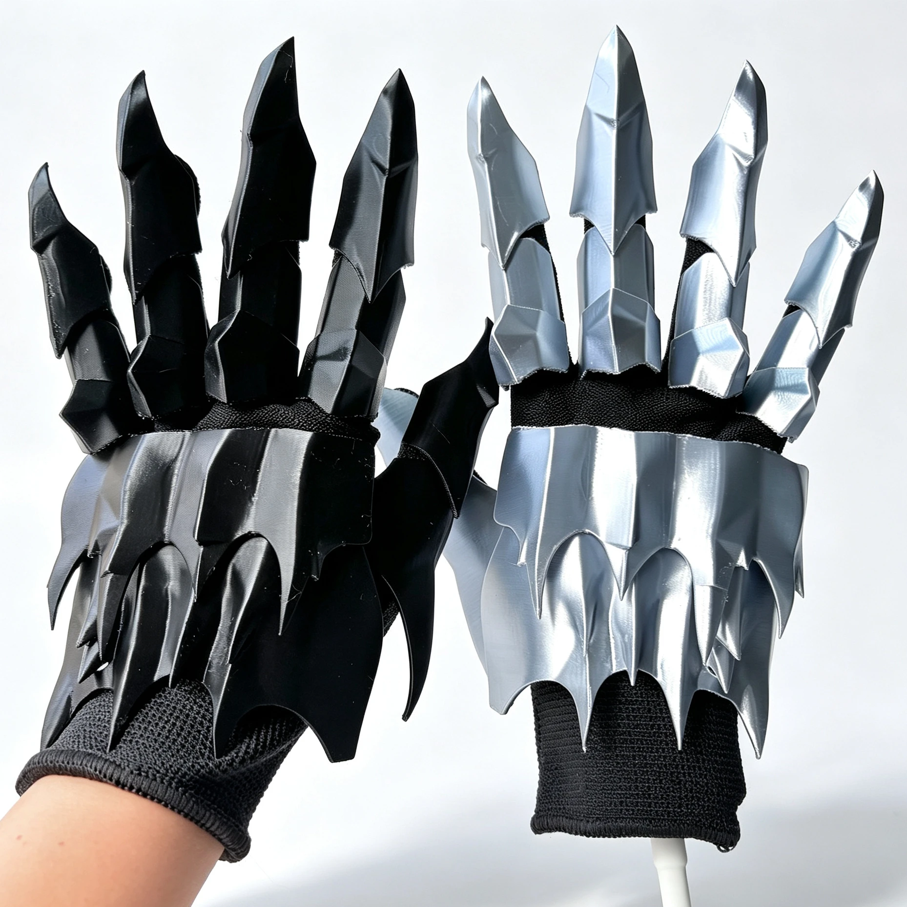 Handmade Fantasy Armor Gloves,Cosplay Gloves,Gothic Claw Gauntlet Unisex,Punk Silver Finger Armor Gloves Costume Accessories