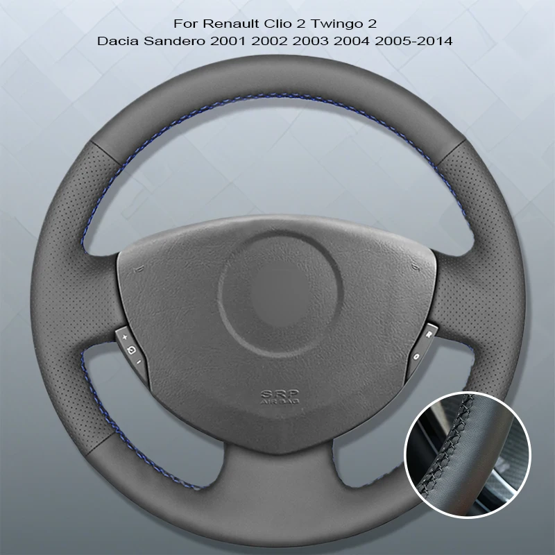 Microfibre Leather Car Steering Wheel Cover For Renault Clio2 Twingo 2 Dacia Sandero 2001 2002 2003 2004 2005-2014 Steering Case