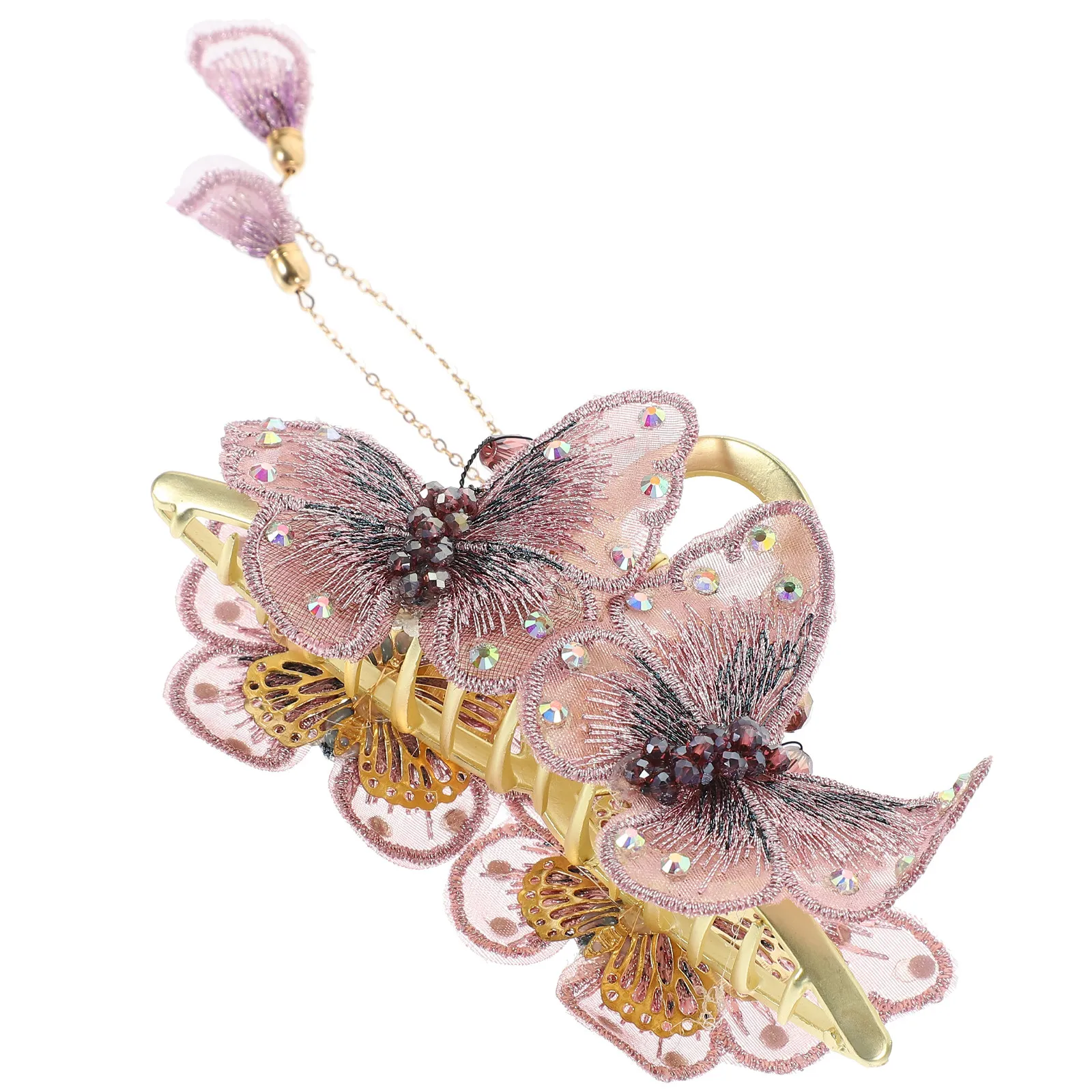 Butterfly Hair Clip Tassel Hairpin Women Hairpin Metal Clips Lightweight Hair Accessories for Wedding Party Photo Shoot