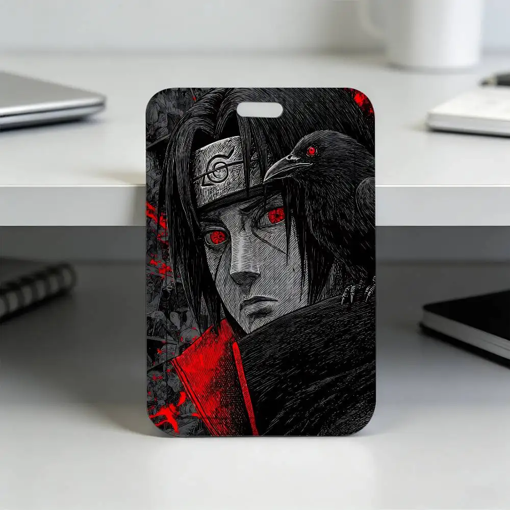 Anime N-NARUTO Akatsuki Itachi Sharingan Transparenter Kartenhalter Mitarbeiter Plastik-Schiebeabdeckung Schlüsselband Arbeits-Geschäfts-ID-Tasche Bus – Detail 5