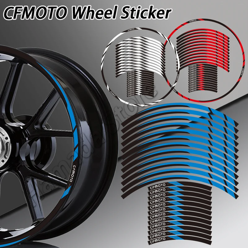 17“ Reflective Motorcycle accessories  Wheel Sticker Rim Stripe Decal For  CFMOTO 250sr nk250 nk150 450sr NK400 NK600