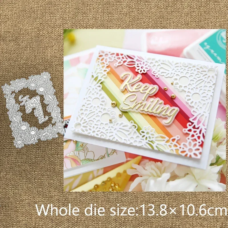 

New Design Craft Metal stencil mold Cutting Dies Floral Outline Frame scrapbook die cuts Album Paper Card Embossing