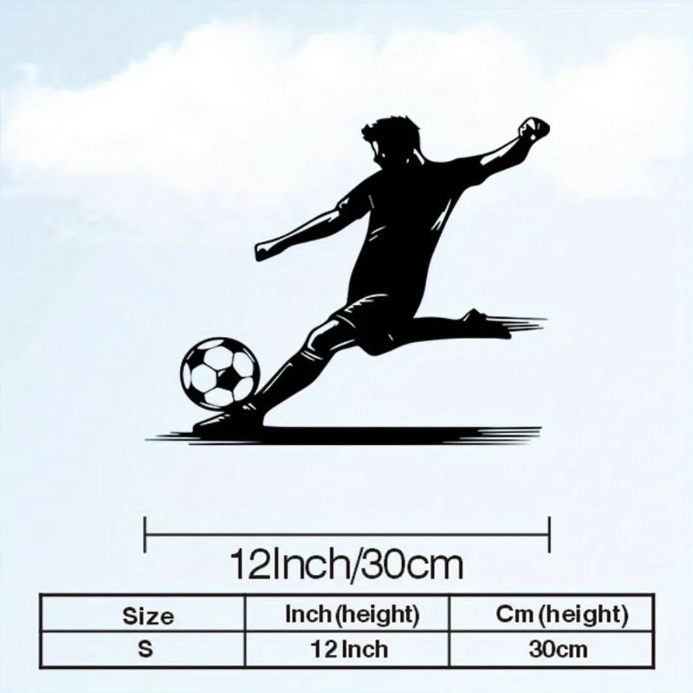 CIFbuy Black Metal Football Wall Art Weatherproof Sports Sculpture Decor Outdoor Fan Gift Living Room Man Cave