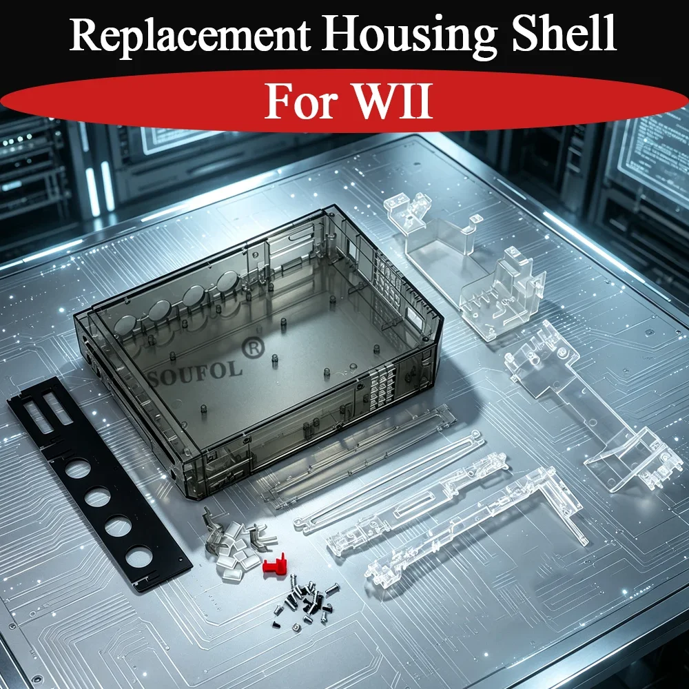 Hochwertige bunte Ersatzgehäuseabdeckung für WII, langlebiges komplettes Gehäuse-Reparaturteil für WII-Konsolenzubehör.