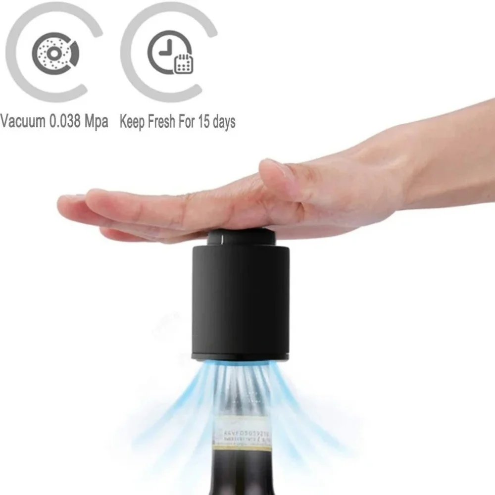 Reusable Push Type Vacuum Memory Wine Stopper Tight Sealed Storage Wine Bottle Cap Keep Red Wine Fresh Wine Preservation Tool