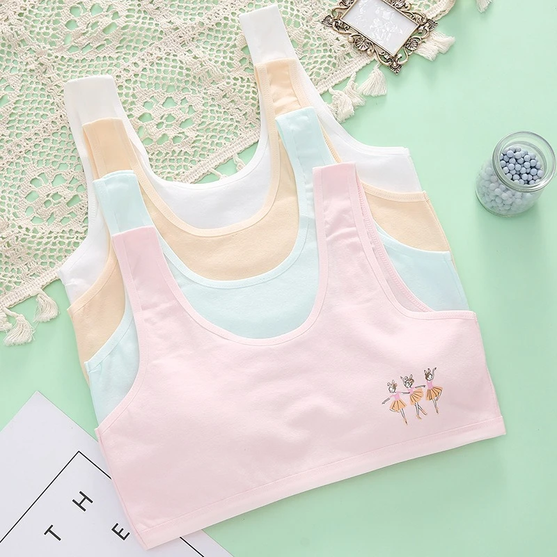 

Adolescence Solid Color Cotton Soft and Comfortable Breathable Vest Cute and Sweet Candy Colored Cartoon Printed Underwear