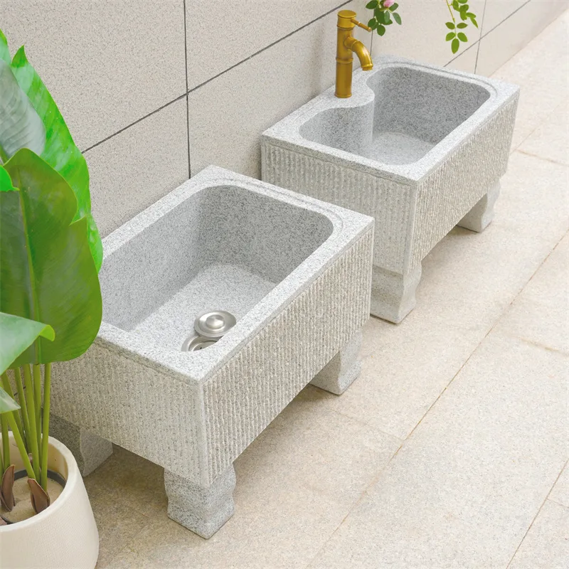 Natural marble pool courtyard pool stone balcony household outdoor stone mop pool wash