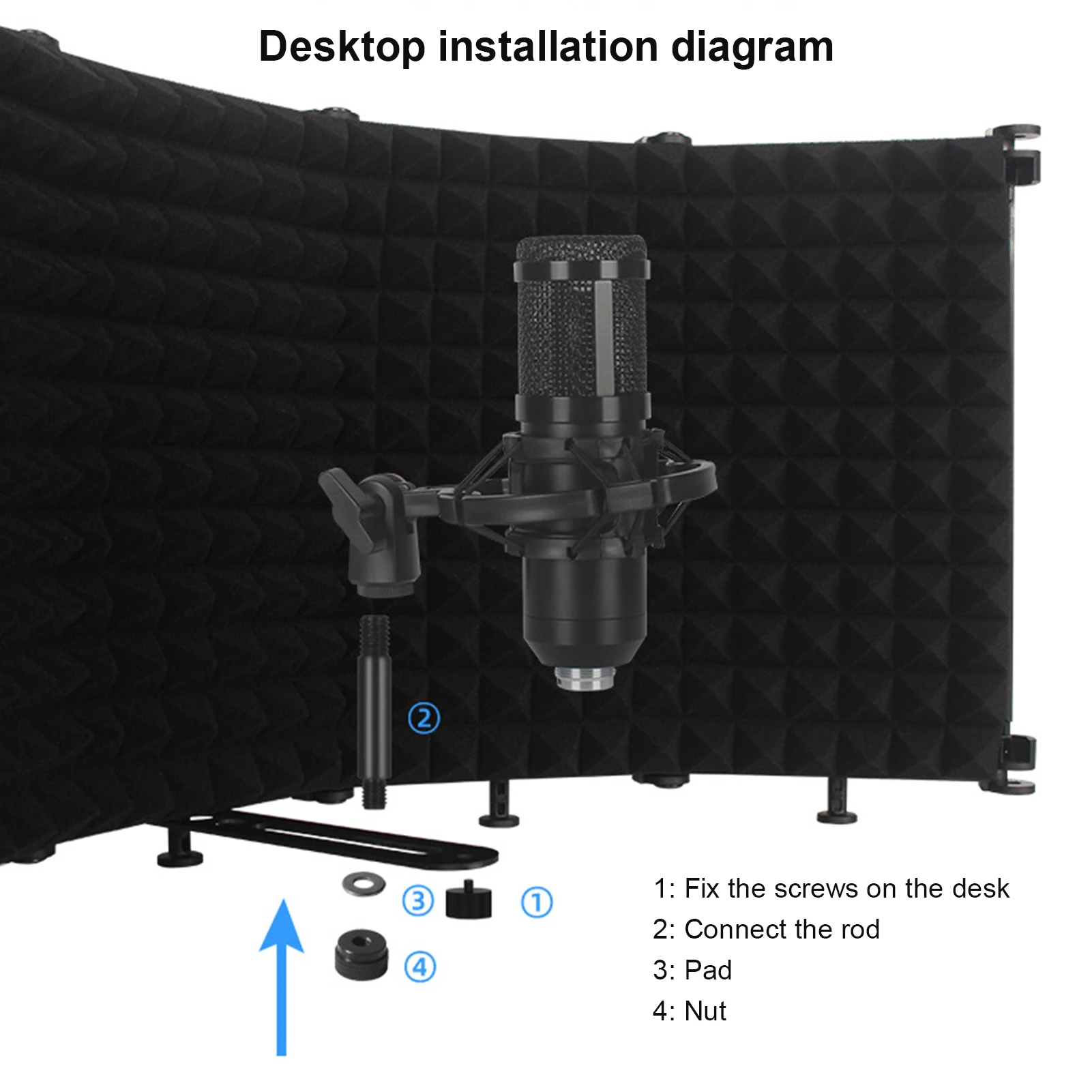 درع عزل الميكروفون معدات الحد من الضوضاء استوديو لوحات عازلة للصوت الصوتية أسافين عازلة للصوت