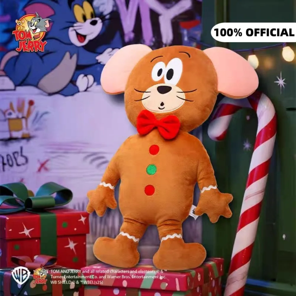 

Подлинная плюшевая кукла Том и Джерри 50 см с пряничным человечком, кавайная мультяшная подушка для кукол Джерри, подходит для дивана, спальни, декоративная подушка