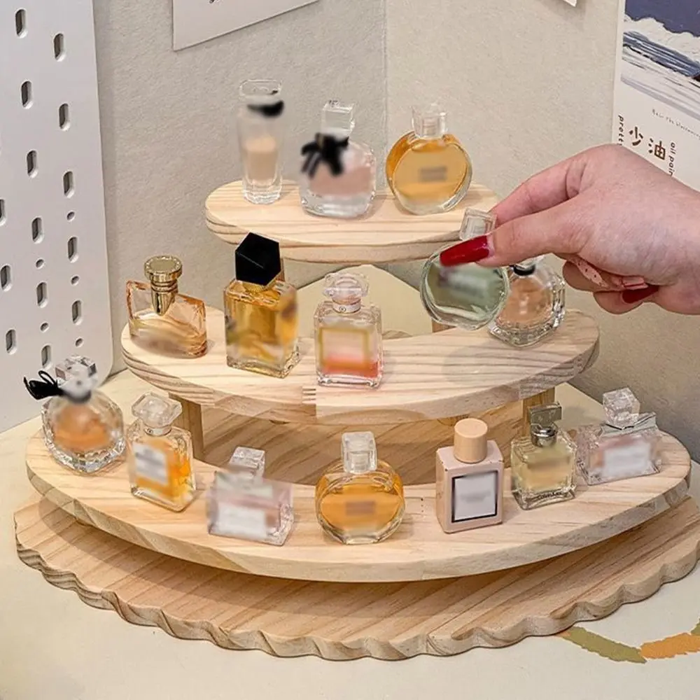 

Creative Wooden Display Riser Stand Household DIY Cupcake Display Cabinet 3 Tier Sturdy Figurine Display Shelf Home Decor