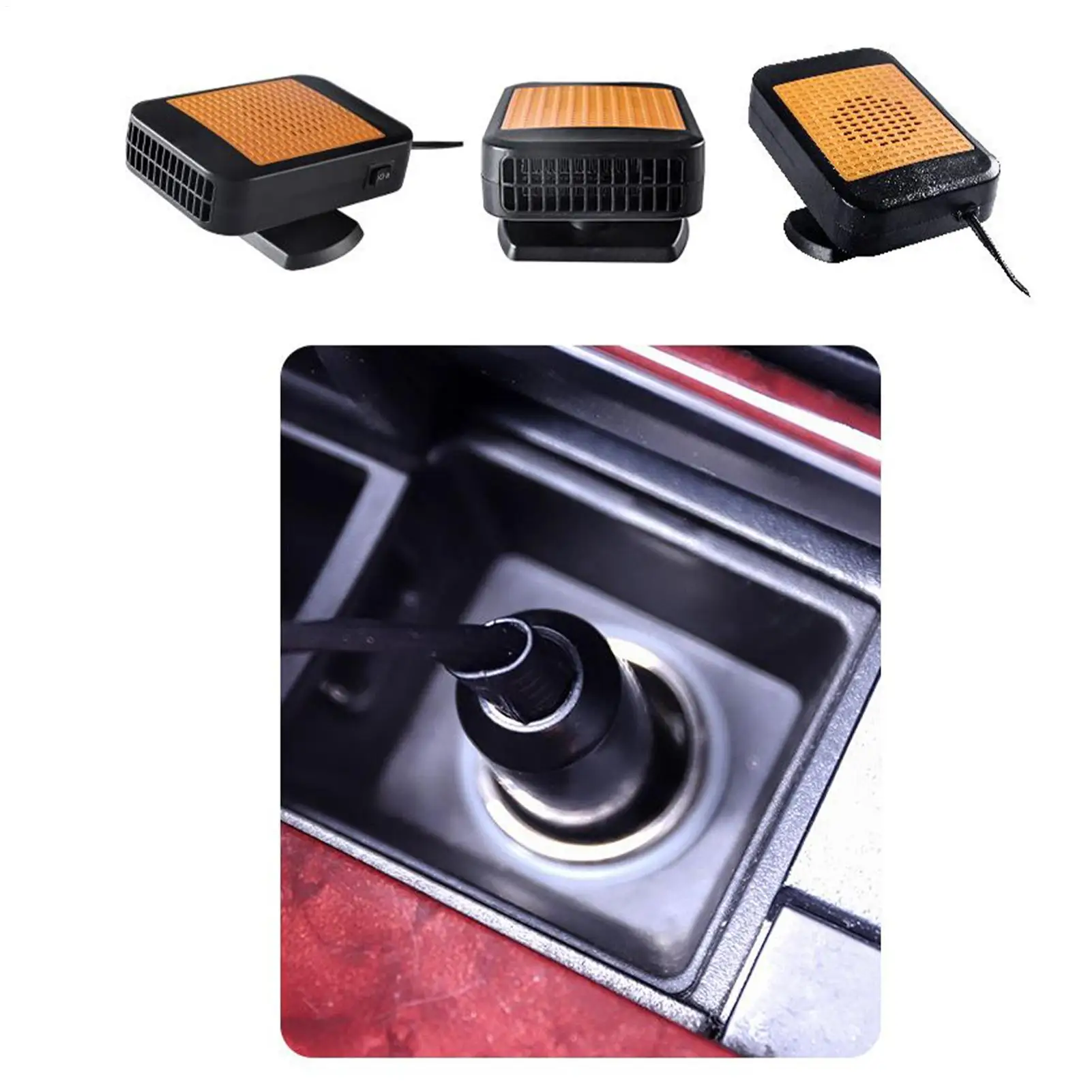 Portable Car Heaters For Vehicle 12V 2-speed 360 Degree Rotating Equipment Car Defrost Heater For Winter Cold Weather Truck RV