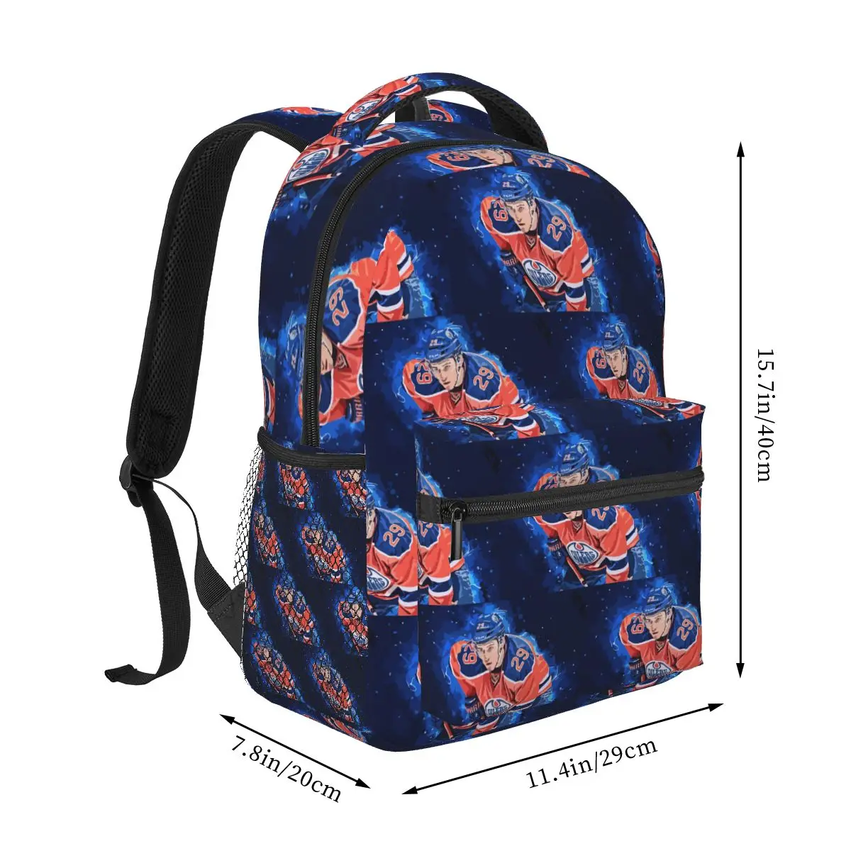 Connor McDavid 97 For Edmonton Oilers Fans Backpack Student Boys Girls BookBag School Bag Laptop Shoulder Bags for Men Women