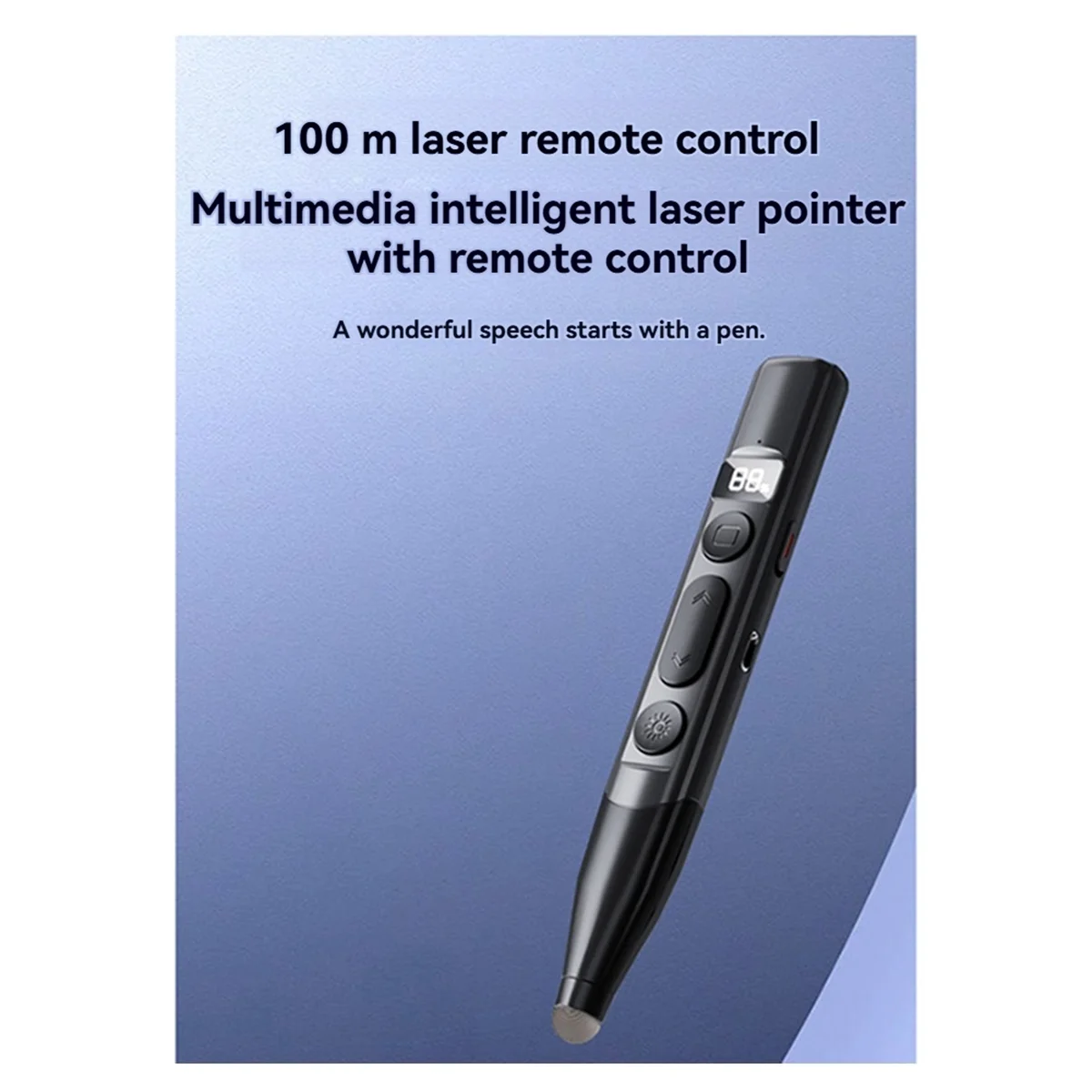 ABKM Rechargeable Wireless Presenter Battery Level Display Stylus Screen Touch PPT Pointer Pen for Teaching and Meeting