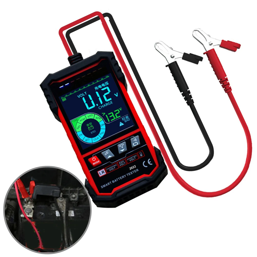 

12V 24V automotive battery tester with 32 inch digital display for ampere hour capacity and cold start current