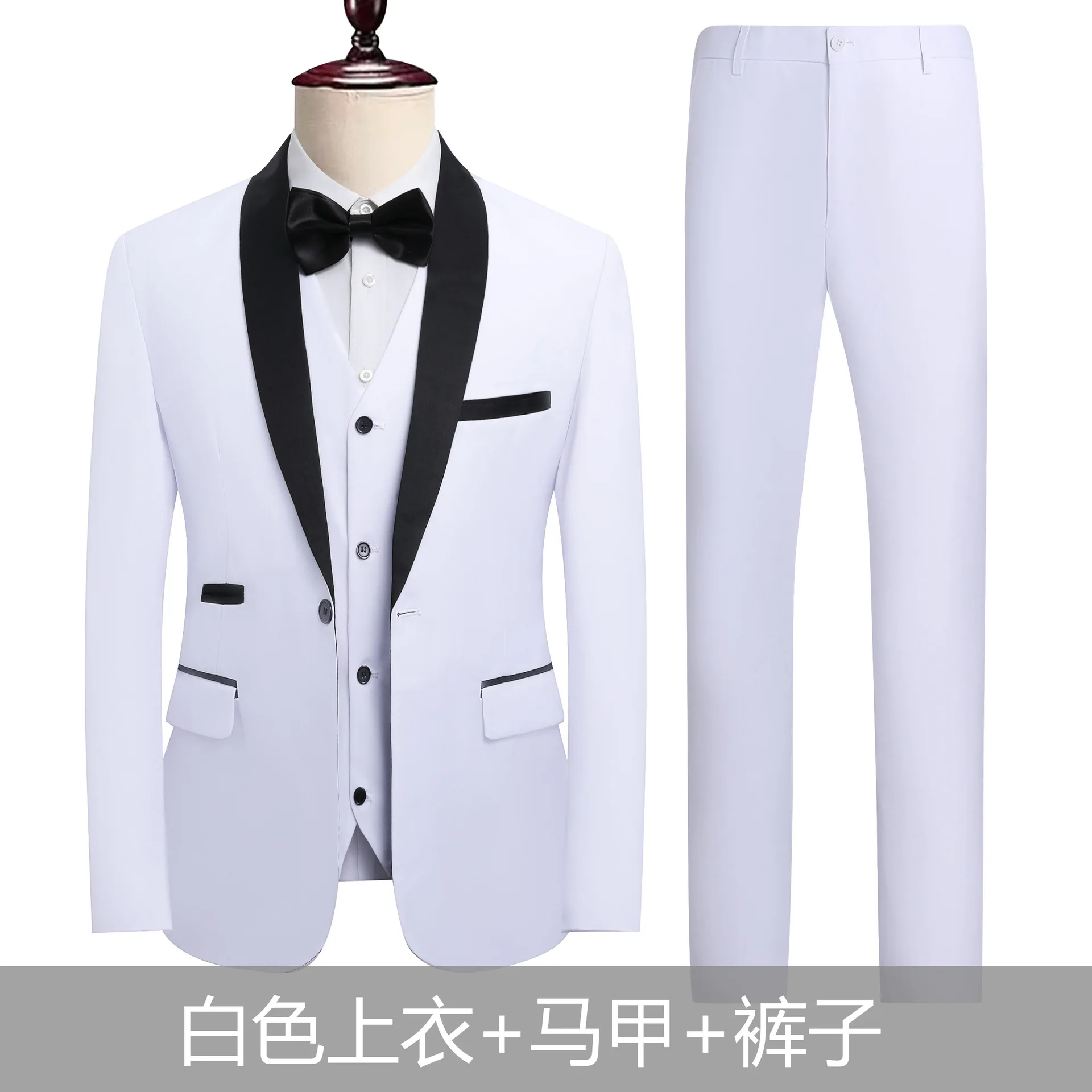Hot Men's Business Casual Suits High-end Suits Men's Wedding Groom Dress Slim Suits Men's High-Quality Cotton Blended