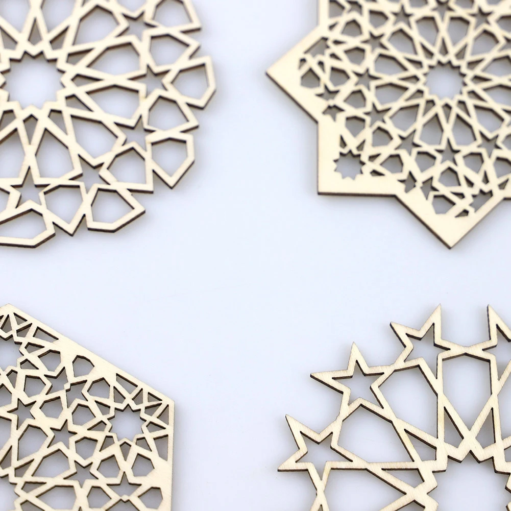 6pcs Stars Pattern Cup Mats Heat-Resistance Non-Slip Coaster Boxwood Insulation Table Mats For Tea Milk Mug Drink Cup Coasters