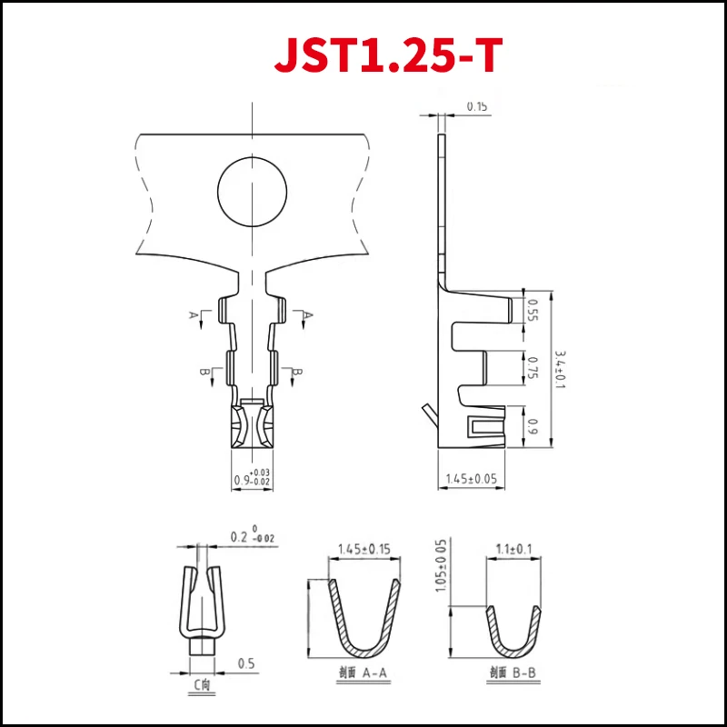 100 teile/los JST1,25 ZH1,5 PH2,0 XH2,54mm terminal Draht Kabel für Gehäuse 1,25mm 1,5mm 2,0mm 2,54mm Weiblich Männlich Stecker – Detail 5