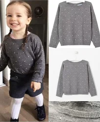 2024 New Autumn Spring 3-10 Year Girls Sweater Wool Cotton Clothes Children Jaquard Knitted Pullover Top Outwear Freeshiping