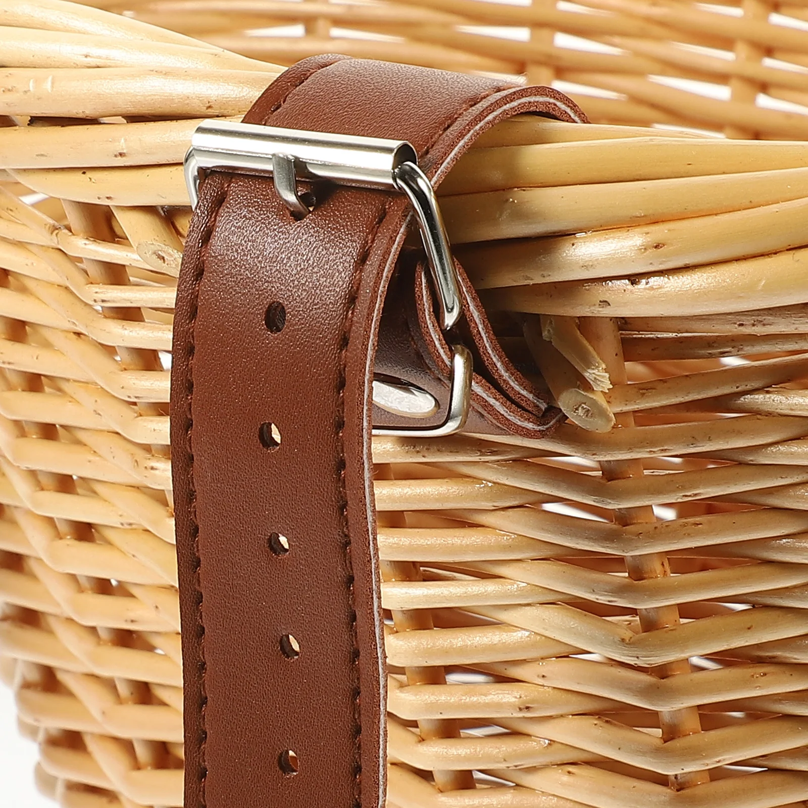 

Electric Car Front Rattan Basket Oval Sturdy Water Resistant Large Capacity Front Handlebar Bicycle Food Basket