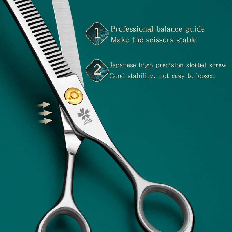 Refined curved teeth scissors pet grooming thinning scissors7.0 7.25 inch dog trimming shears pet styling tools