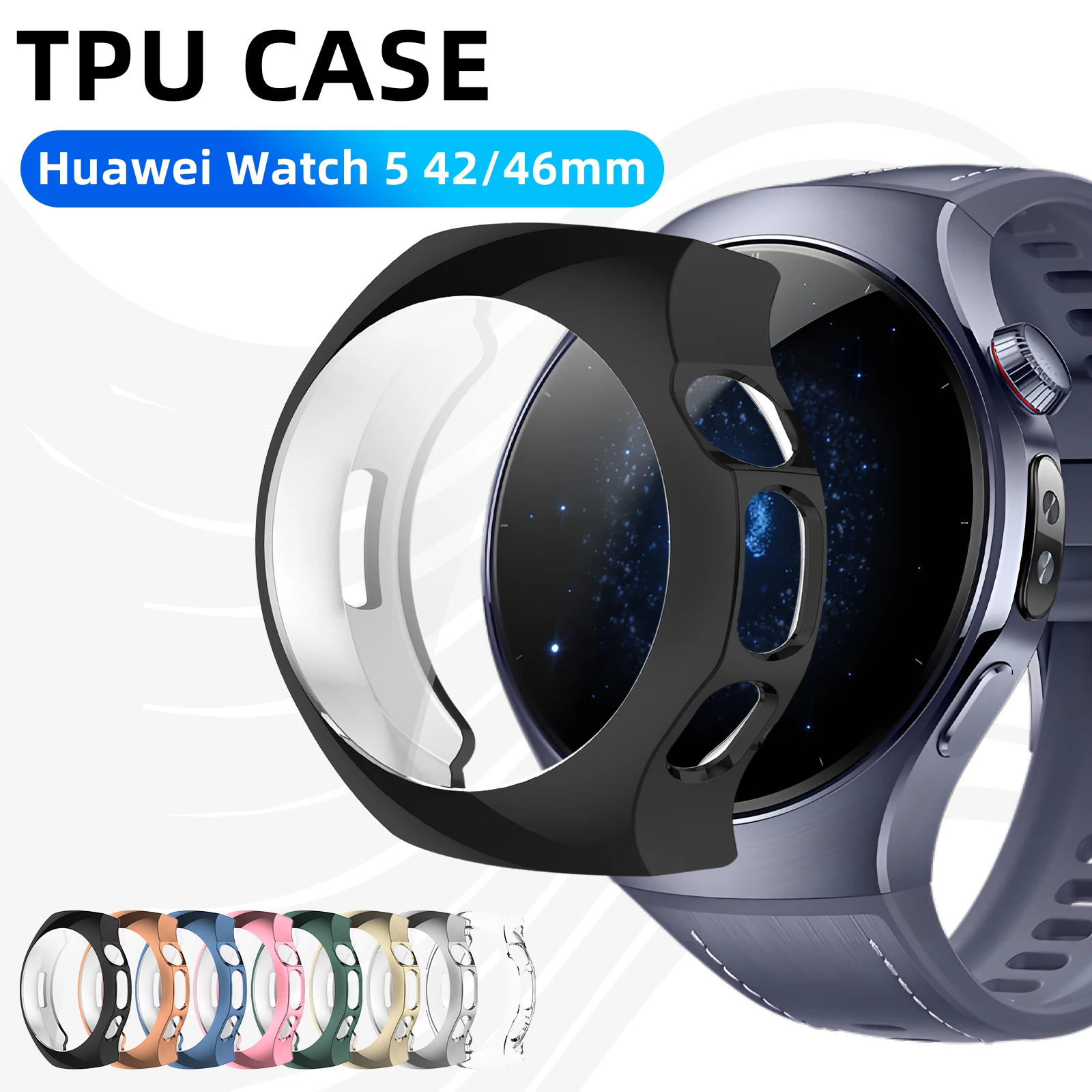 

Case for Huawei Watch 5 42mm 46mm Screen Protector Soft TPU All-Around Protective Bumper Cover for Huawei Watch5 Accessories