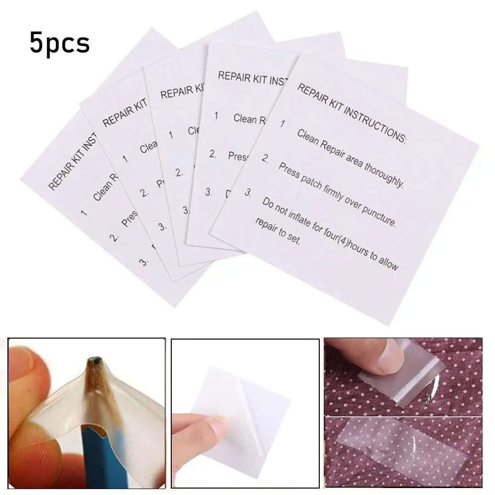 5pcs Self Adhesive Outdoor Tools Waterproof Transparent Cloth Patches Tent Patch Accessories Nylon Sticker Jacket Repair Tape