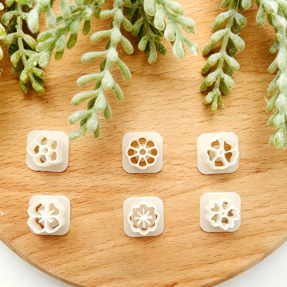 6Pcs Mini Romantic Flower Polymer Clay Cutters Set, Spring Daisy Molds for DIY Handmade Earrings & Jewelry Making - view 5