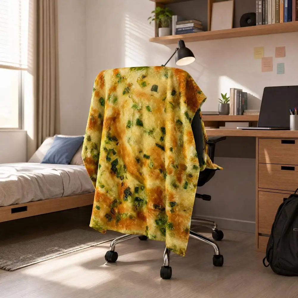 Lint Resistant Throw Fun Pancake Pattern Flannel Blanket Soft Cozy Throw Blanket for Sofa Couch Nap Blanket for Bed Dormitory