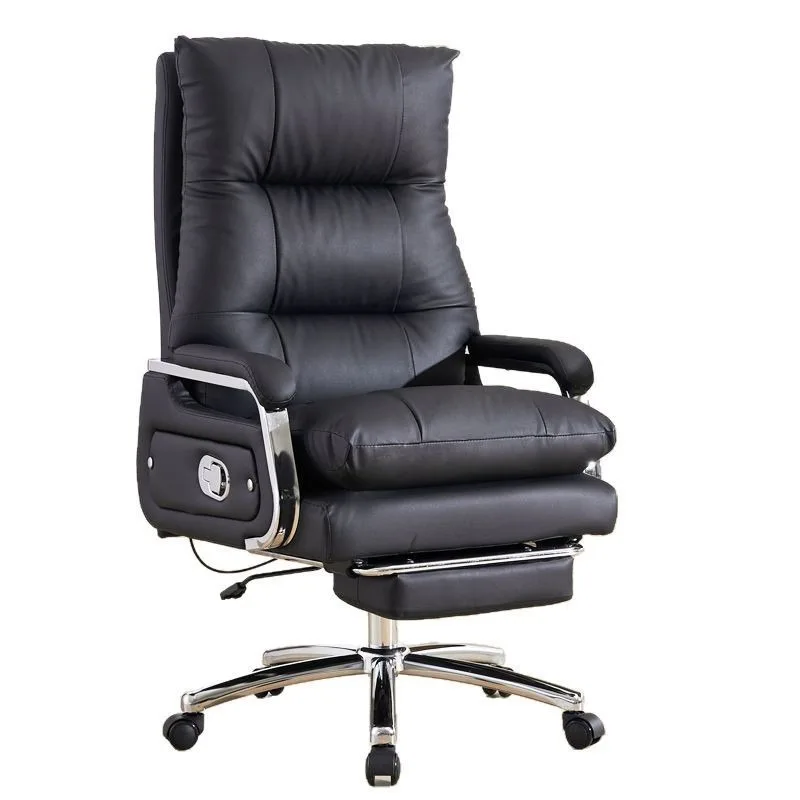 Genuine Leather Executive Chair for Home Office Computer Desk Ergonomic Gaming Chair Reclining Study Room Chair Comfortable