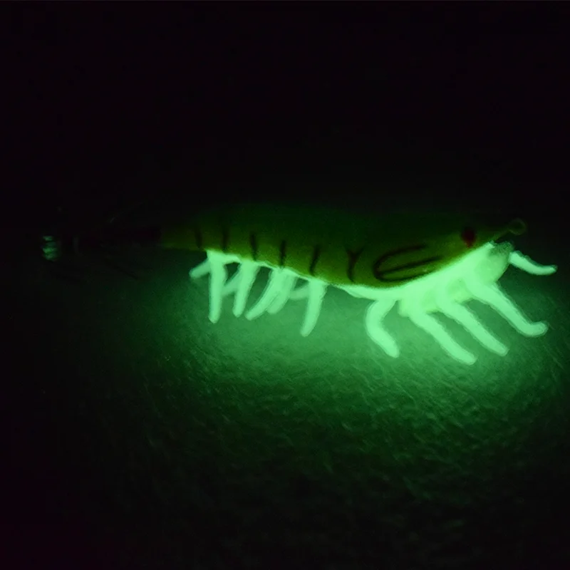Leuchtender Imitationsholz-Garnelen-Tintenfisch-Haken Nr. 2.5 Nr. 3,5 cm Weichfüßige Garnelen Meeresfischerei Lua Fluoreszierender Köder – Detail 14