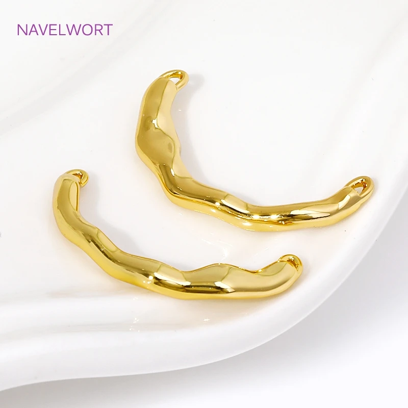 18K Gold Plated Irregular Shape Half Circle Connecting Rod For Jewelry Making DIY Handmade Jewelry Pearl Necklace Accessories