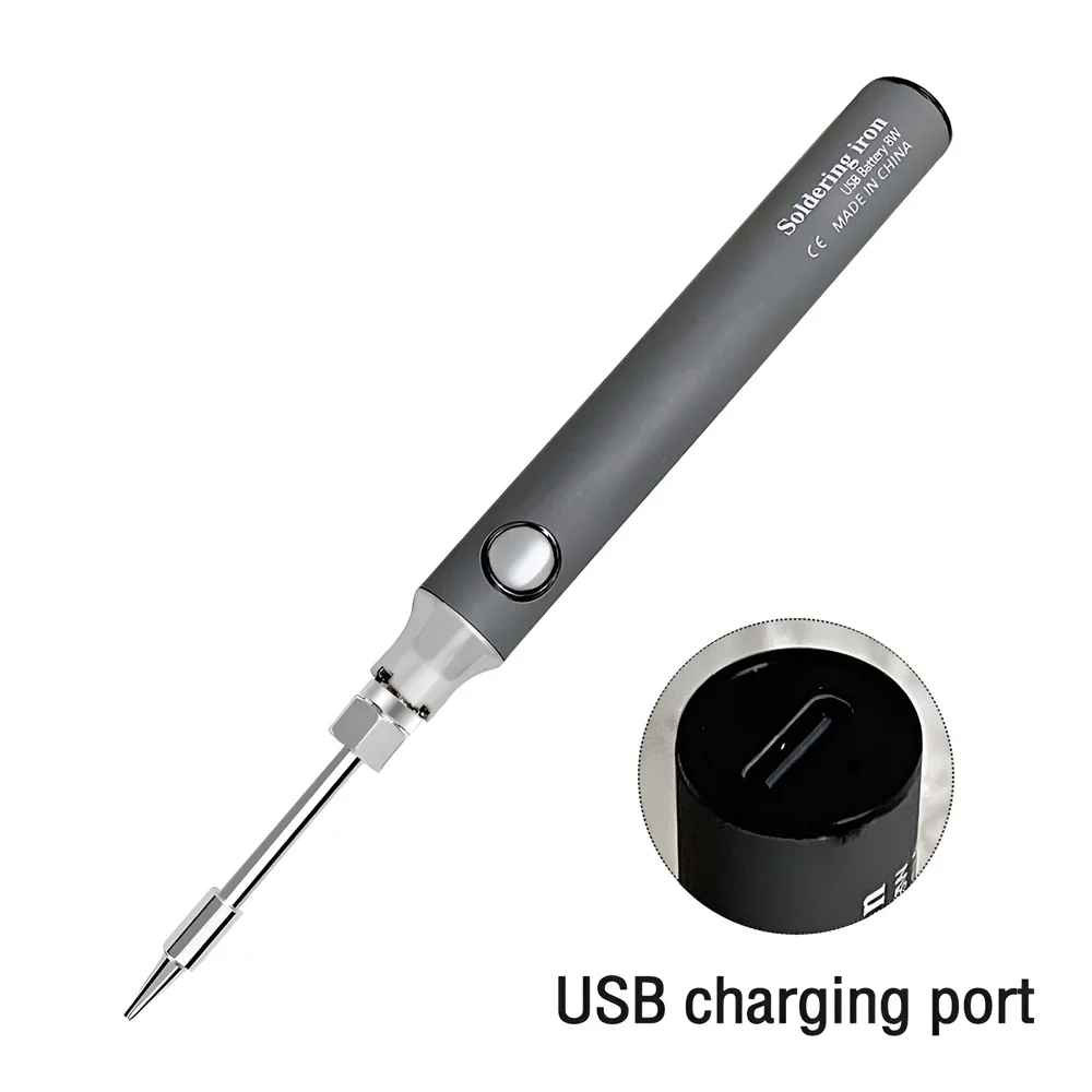 Cordless Soldering Iron Tool Pen Portable USB 5V 8W Electric Powered Kit Rechargeable and Temperature Adjustment