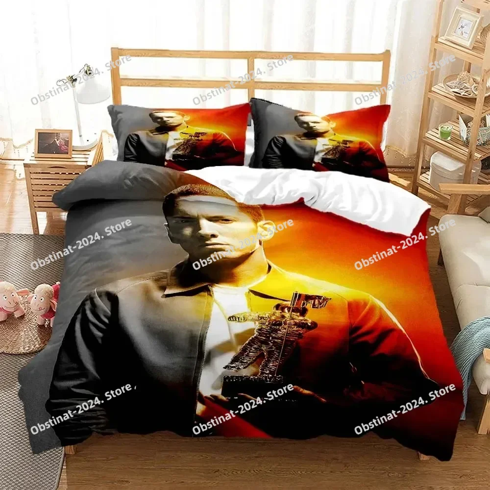 

Hip Hop Rapper Eminem Bedding Set Boys Girls Twin Queen Size Duvet Cover Pillowcase Bed Kids Adult Fashion Home Textileextile